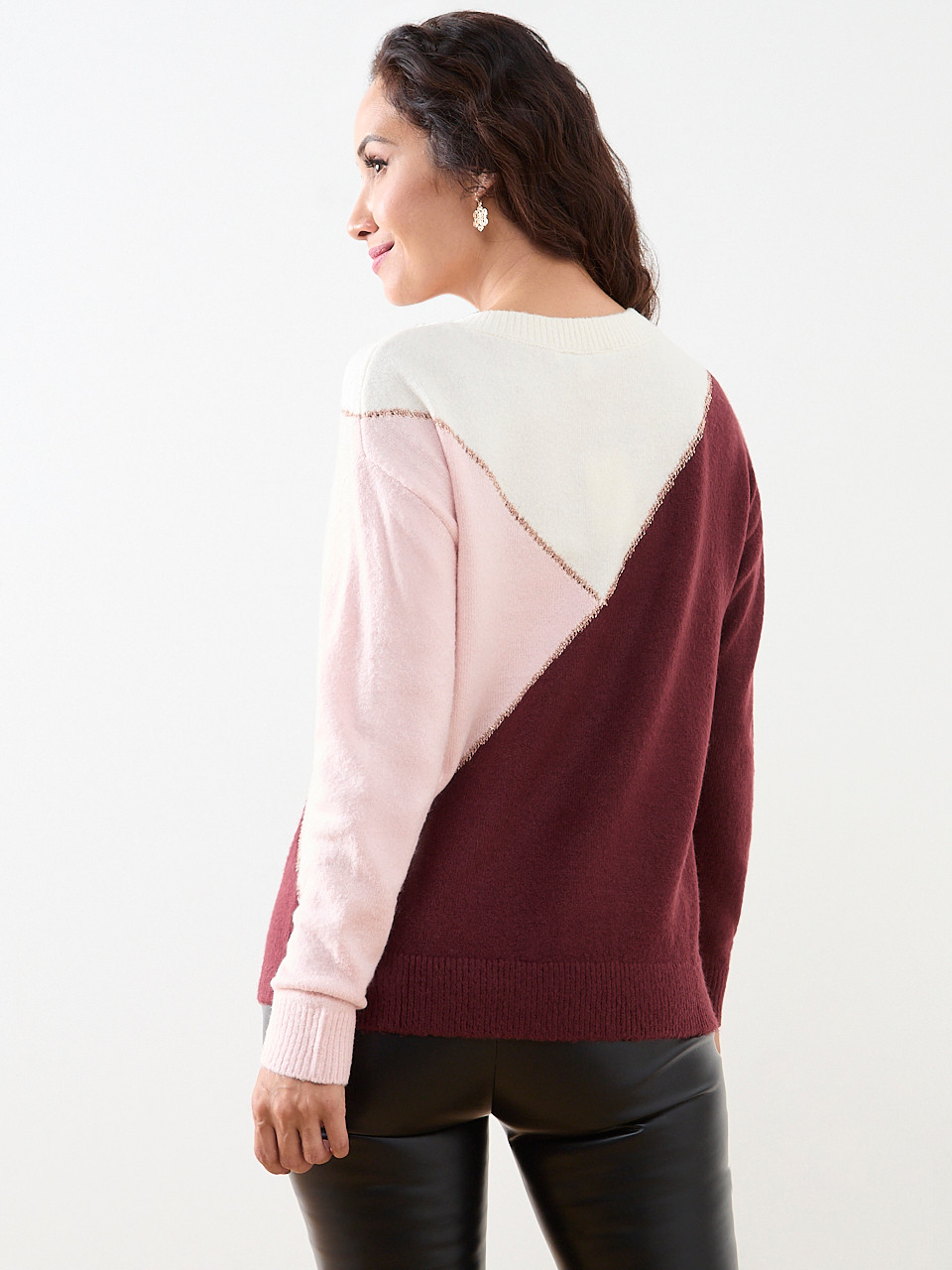 Petite Long Sleeve Colour Block Sweater