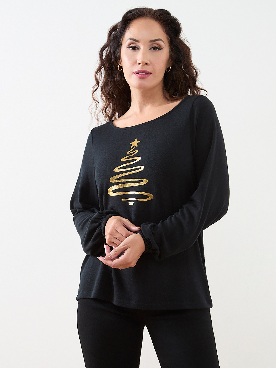 Petite Long Sleeve Light Knit Top