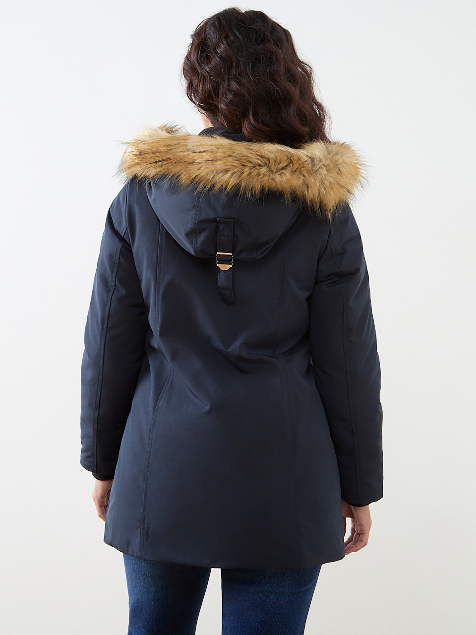Petite Navy Vegan Down Parka | Cleo