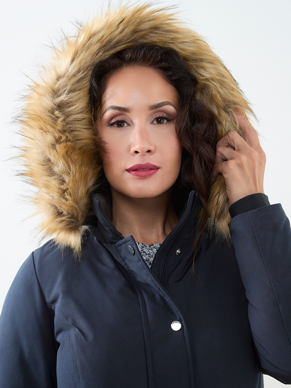 Petite Navy Vegan Down Parka