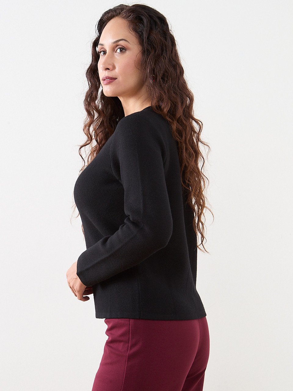 Petite Short Length Zip-Front Sweater