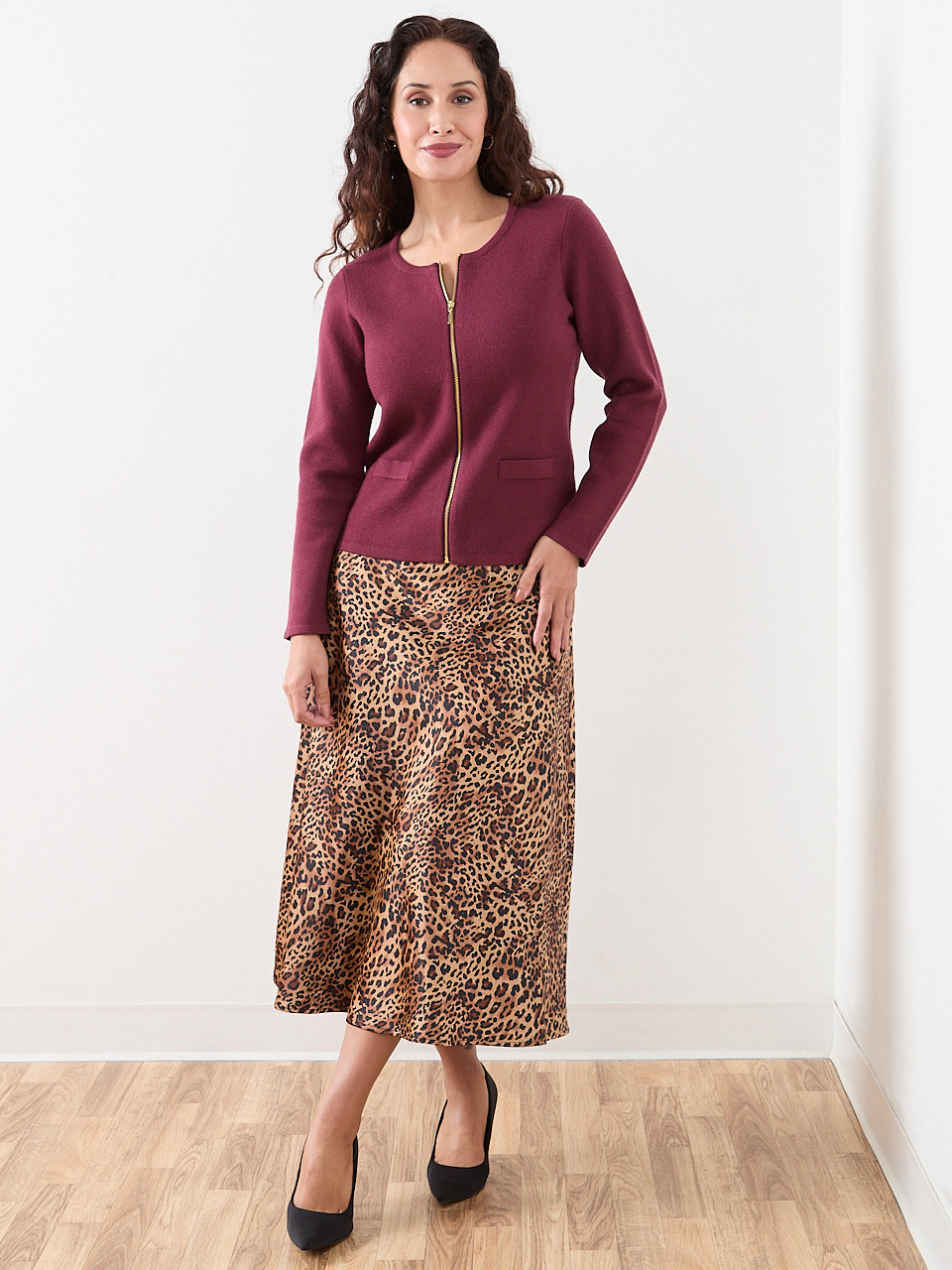 Petite Short-Length Zip-Front Sweater