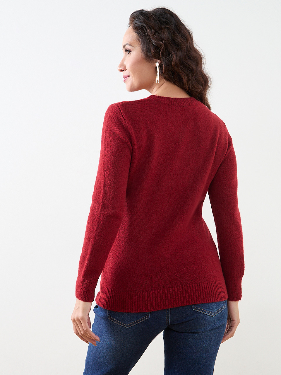 Petite Sleigh Bells Holiday Crew Neck Sweater