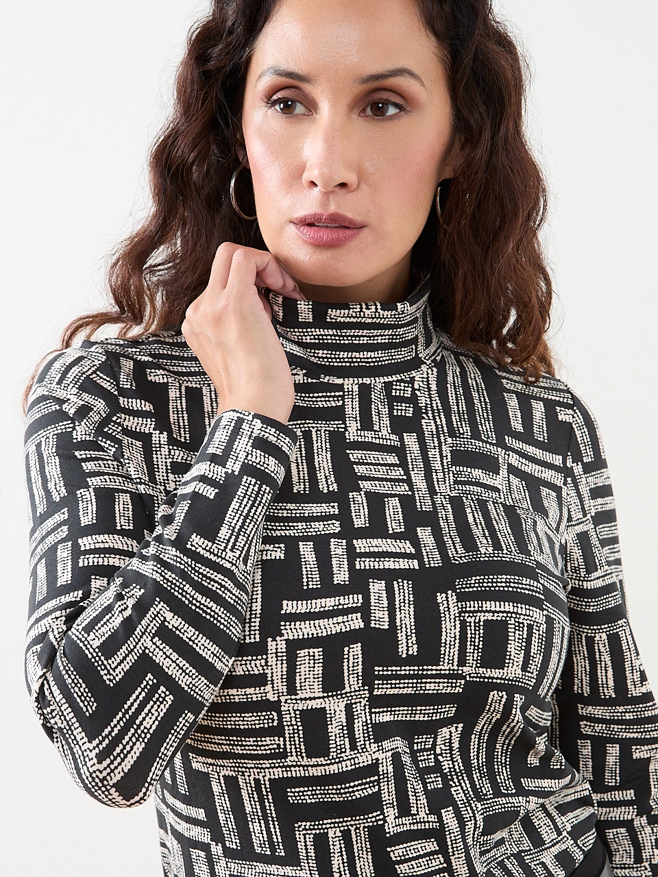 Petite Stretch Jersey Turtleneck