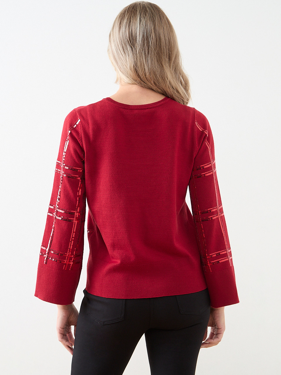 Sequined Windowpane Sweater