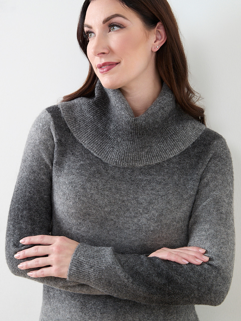 Space Dye Cowl Neck Pullover