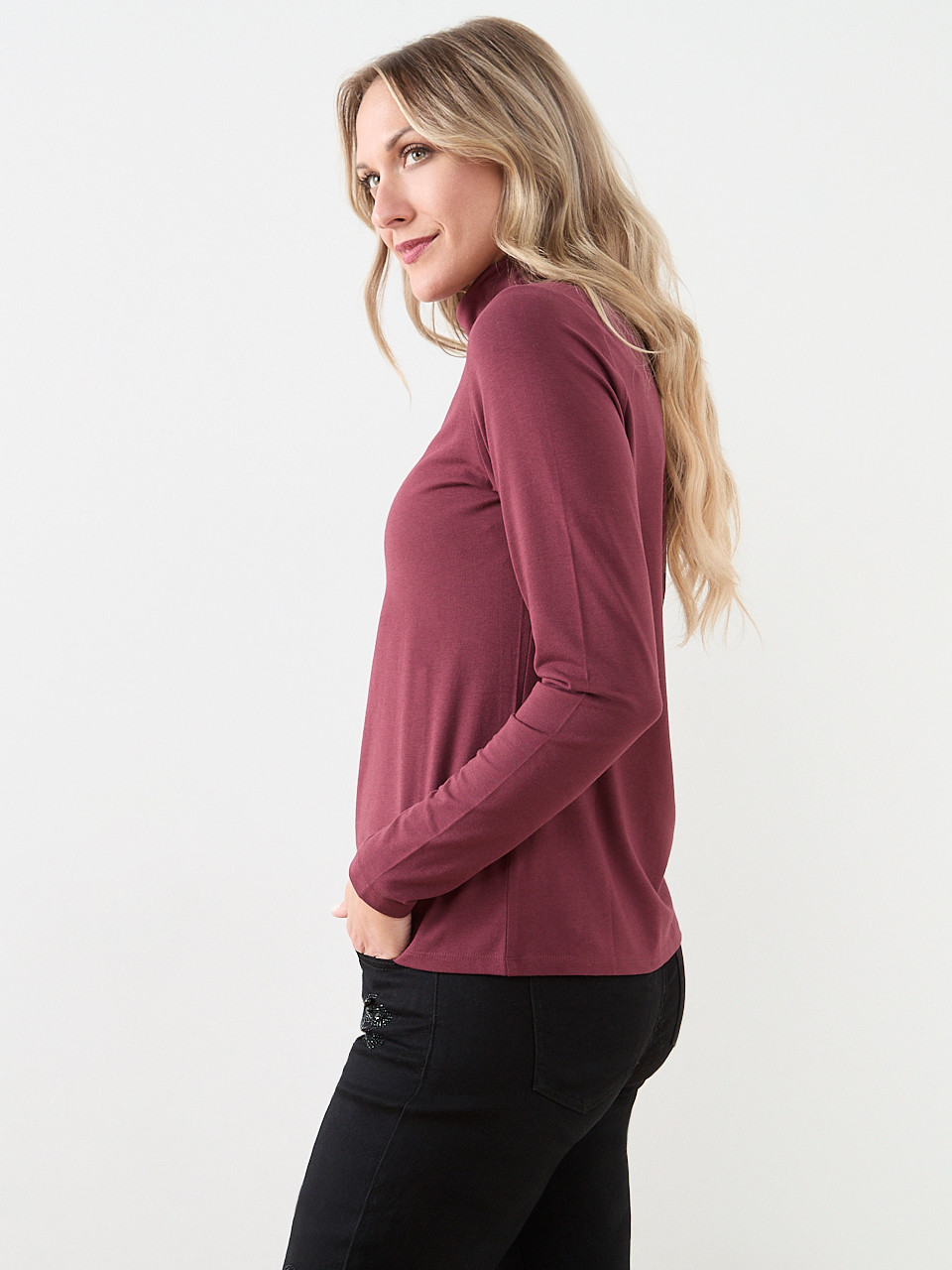 Stretch Jersey Turtleneck