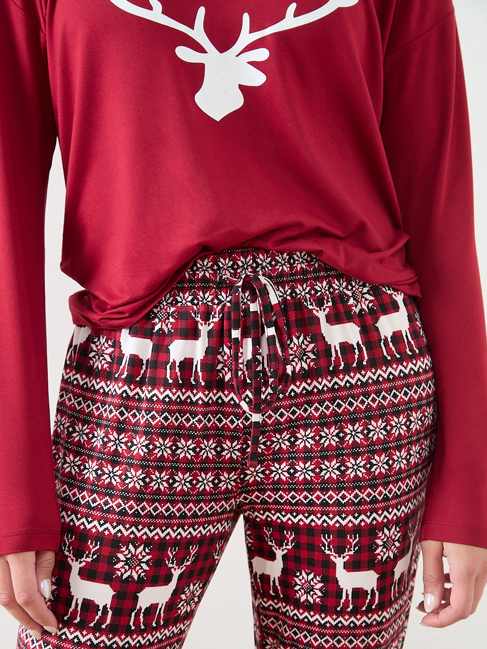 Traditional Deer Screen Print PJ Set