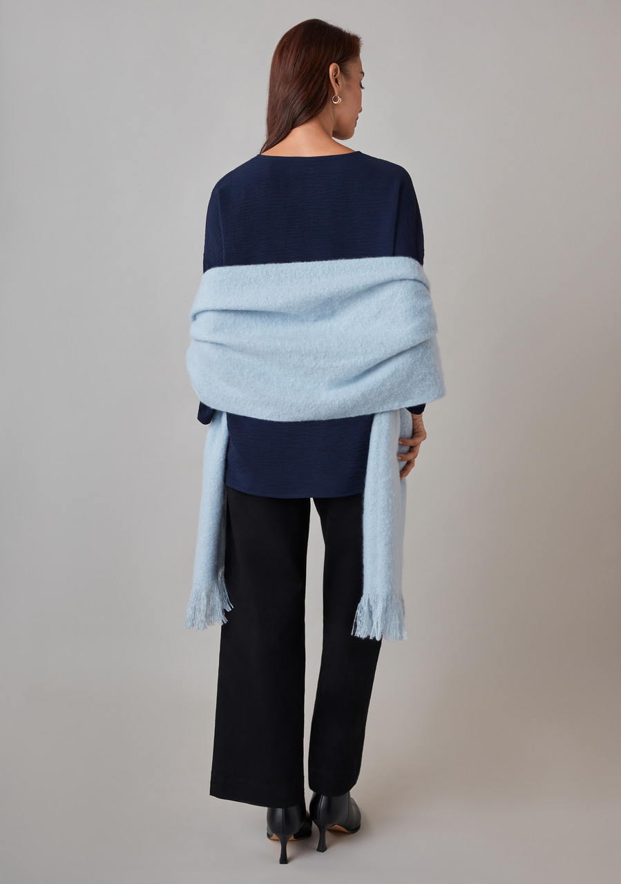 Blue Frost Boucle Scarf