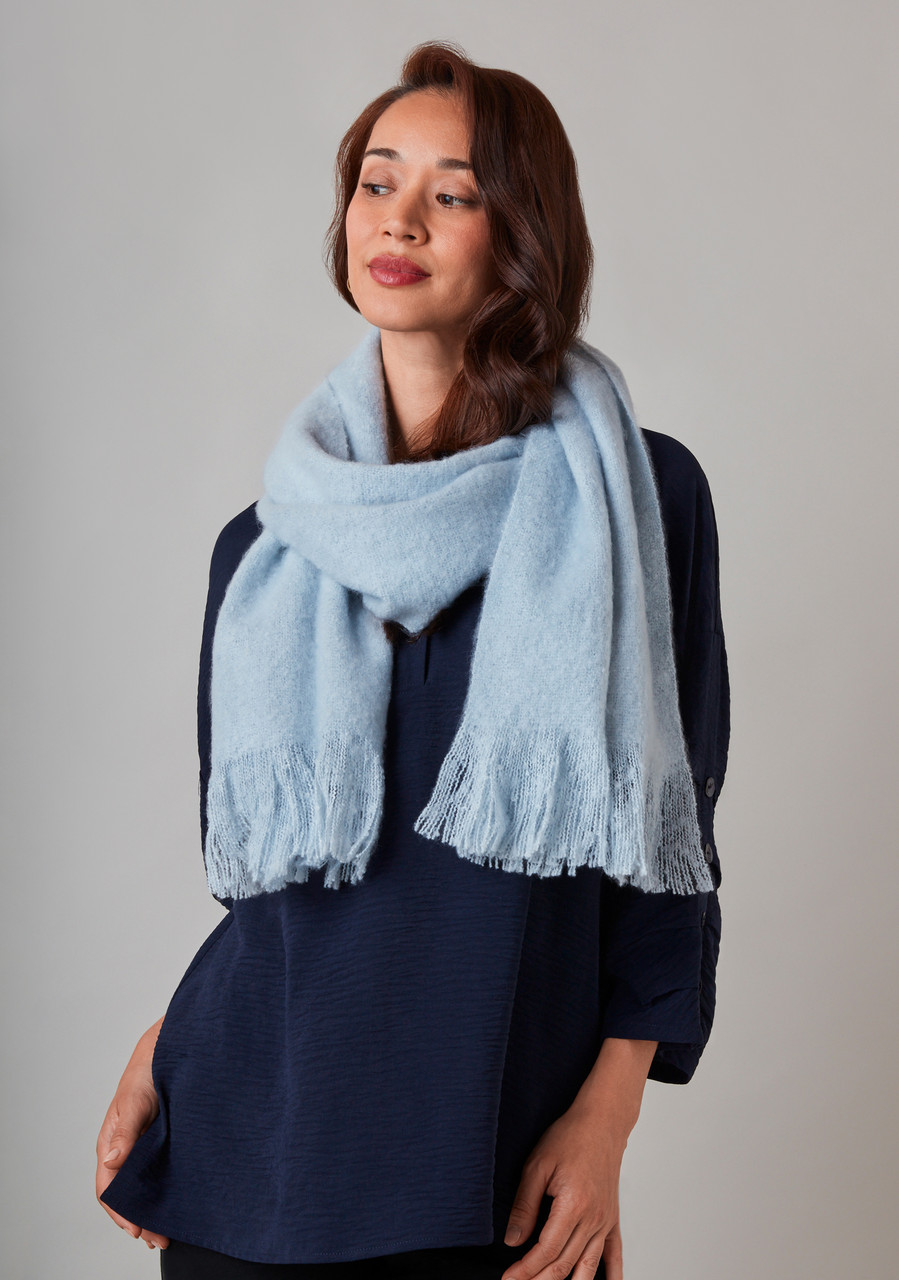 Blue Frost Boucle Scarf
