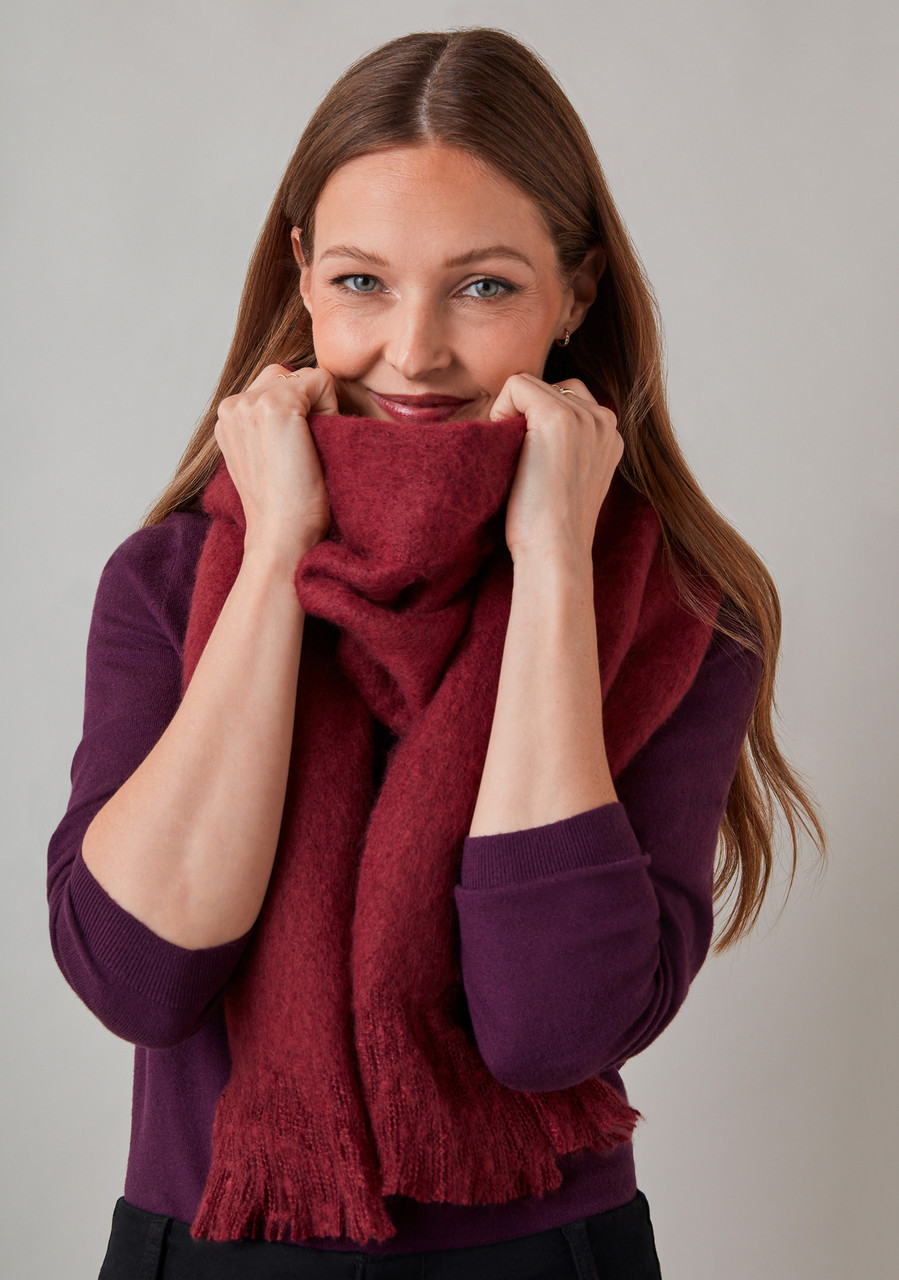 Dark Cherry Boucle Scarf