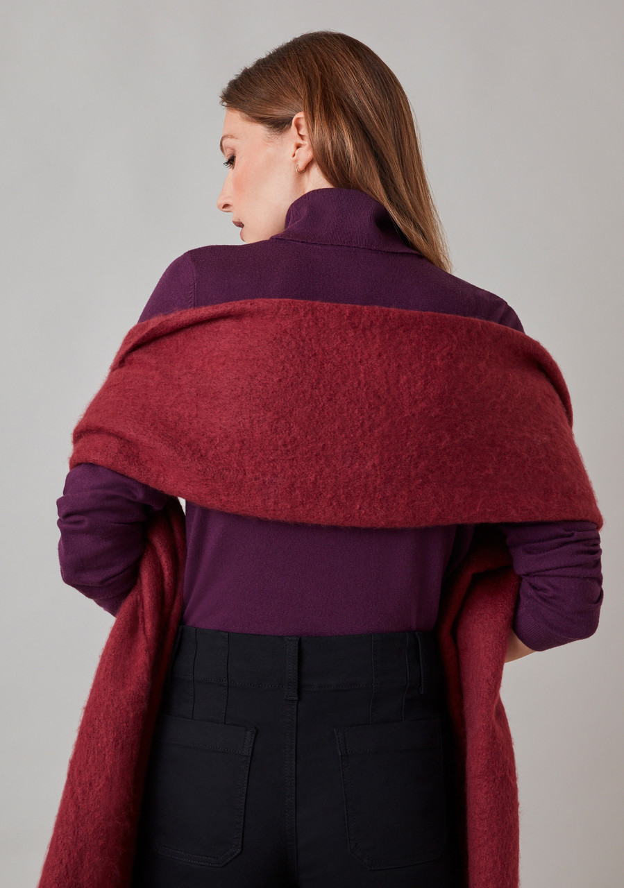 Dark Cherry Boucle Scarf
