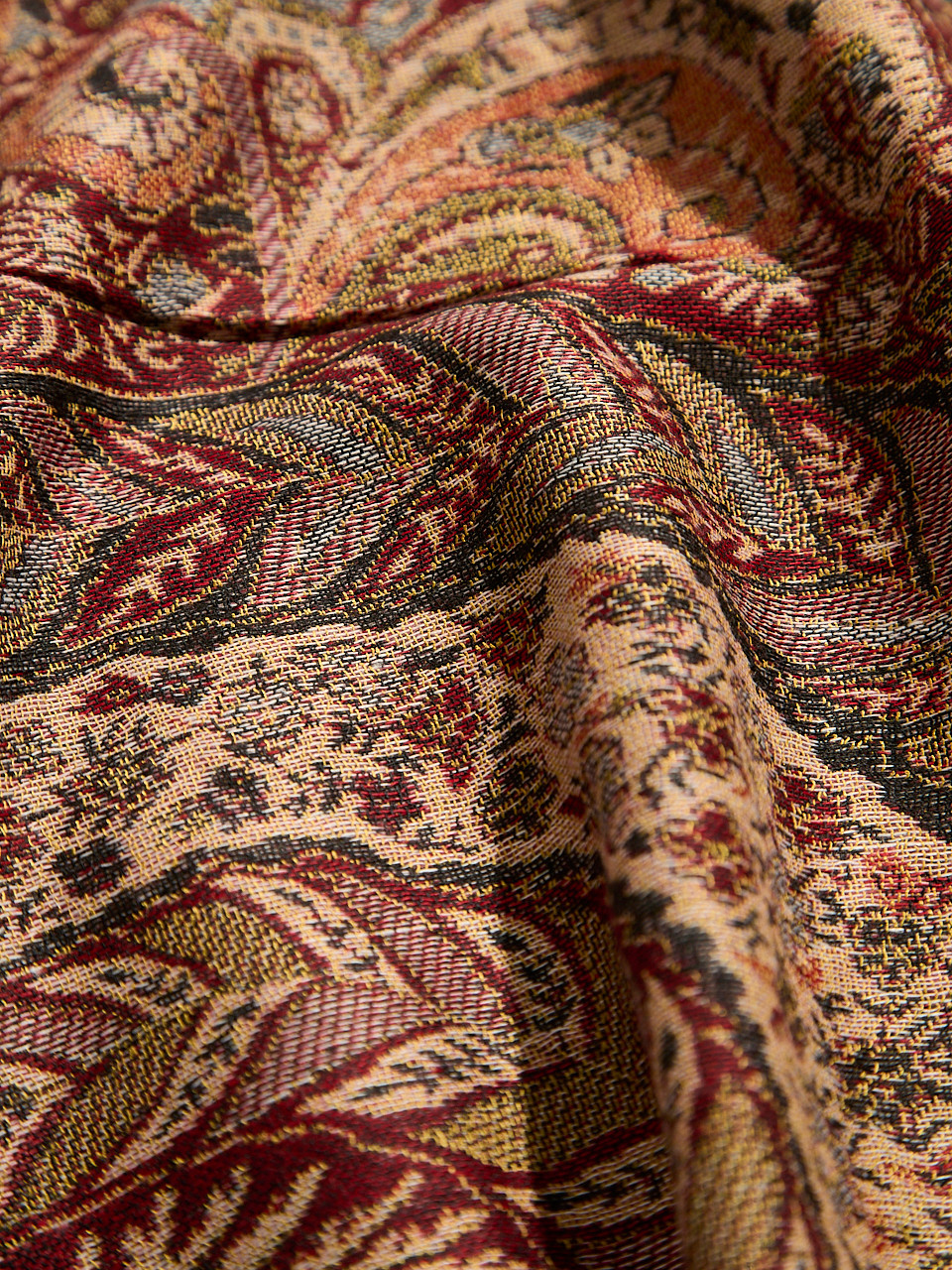 Large Dark Cherry Paisley Pashmina Scarf