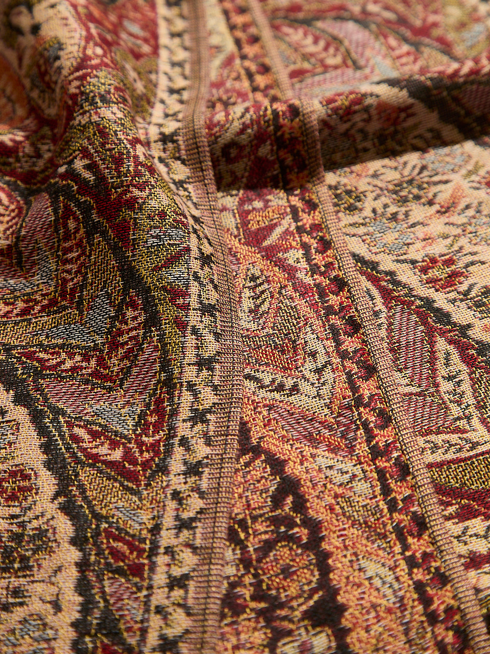 Large Dark Cherry Paisley Pashmina Scarf