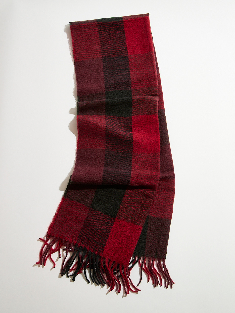 Large Deep Ruby Plaid Scarf