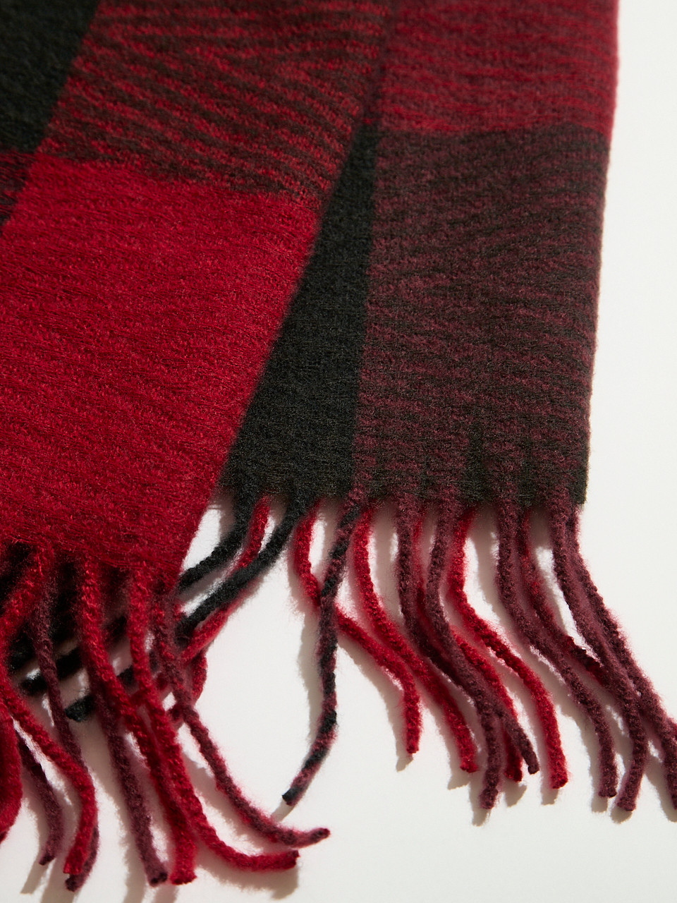 Large Deep Ruby Plaid Scarf