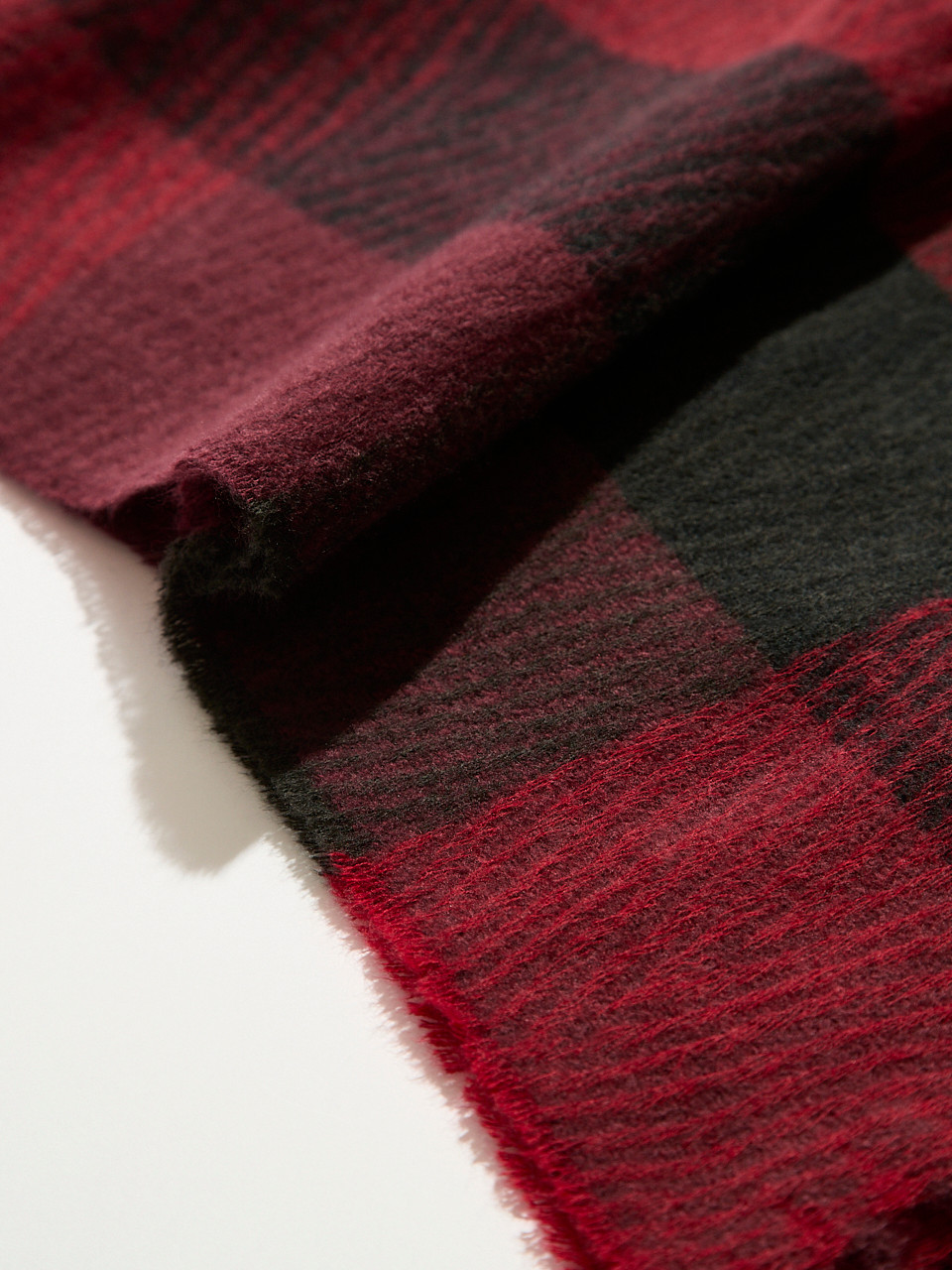 Large Deep Ruby Plaid Scarf