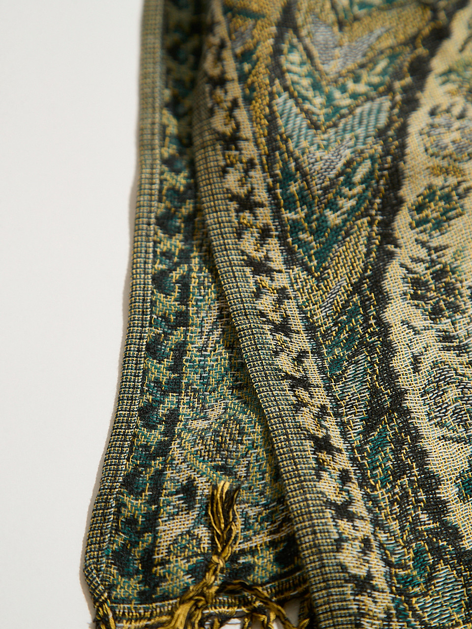 Large Green Paisley Pashmina Scarf