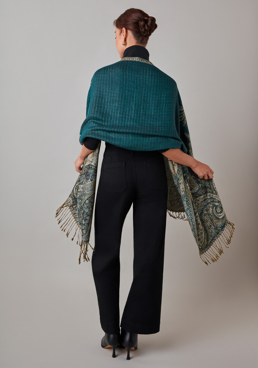 Large Green Paisley Pashmina Scarf