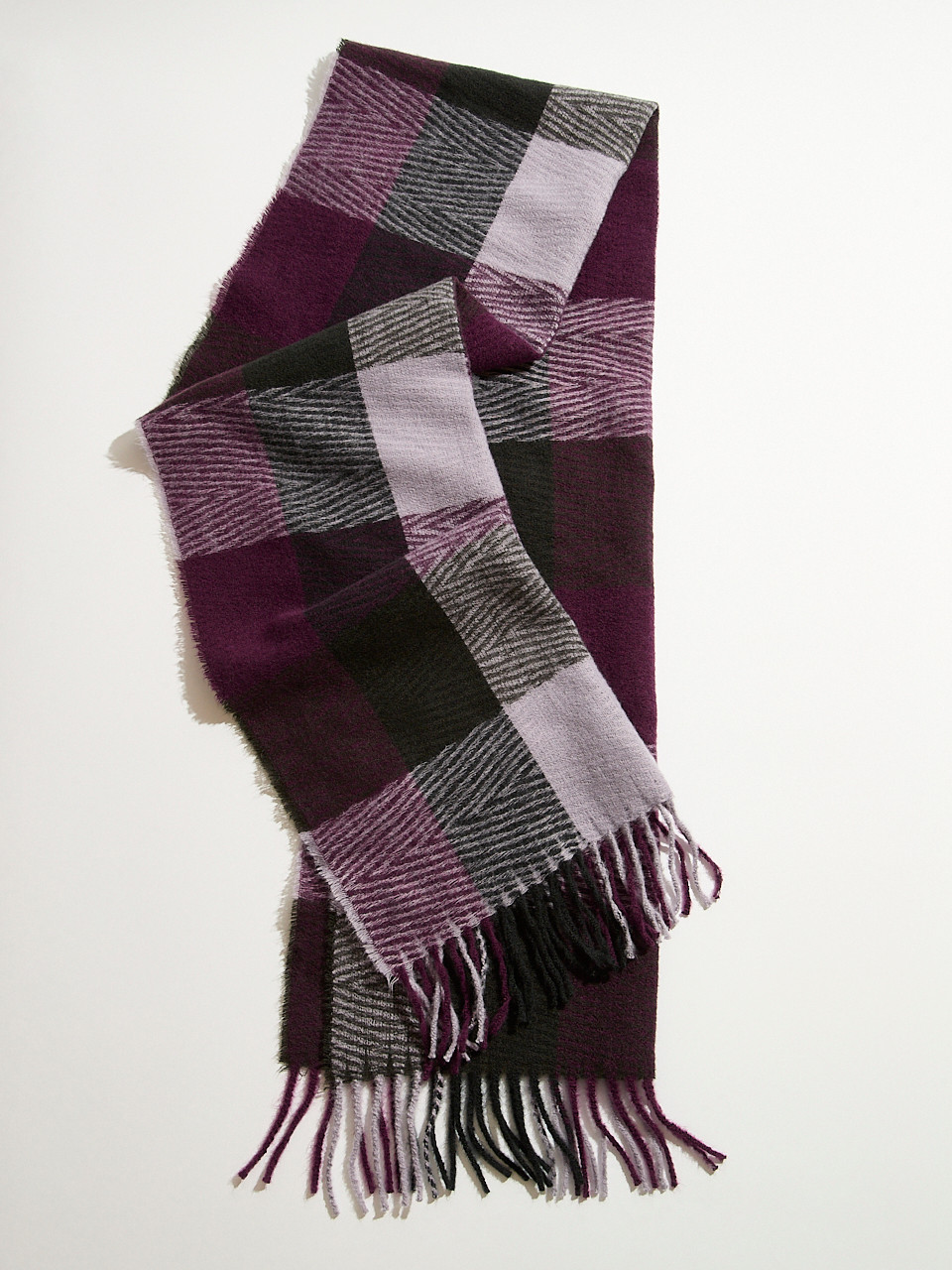 Large Lavender Plaid Scarf