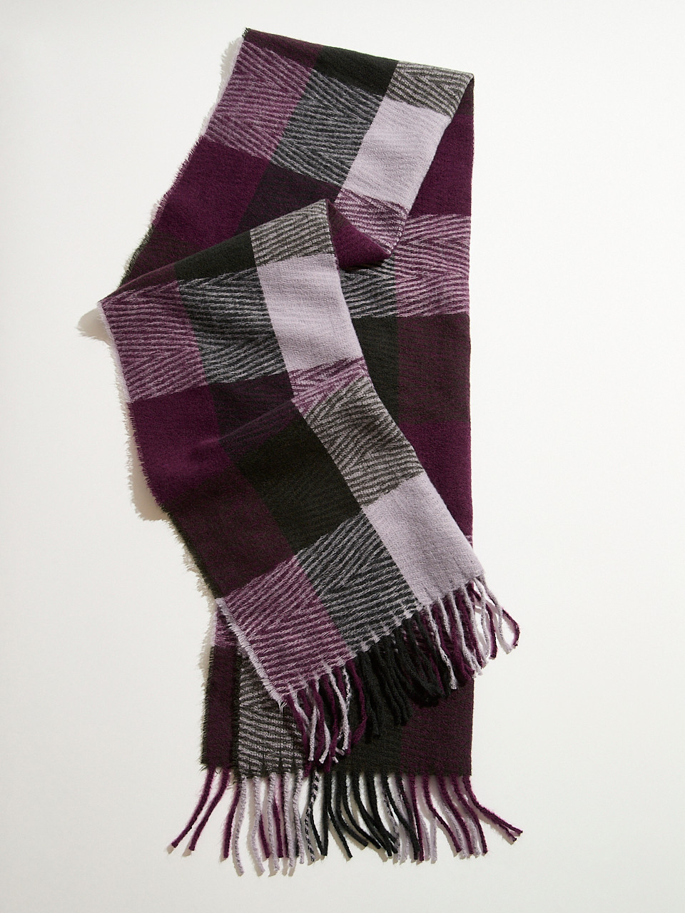 Large Lavender Plaid Scarf