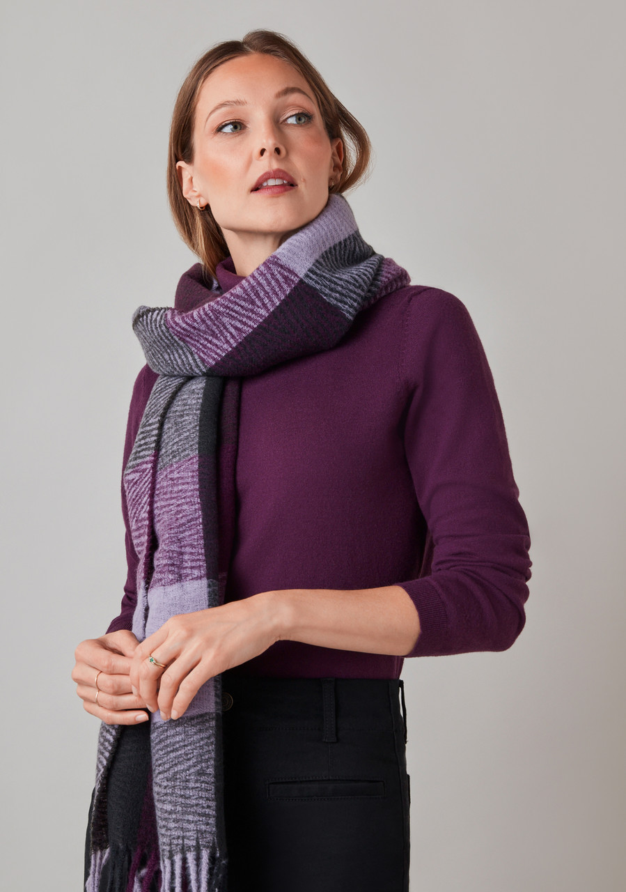 Large Lavender Plaid Scarf