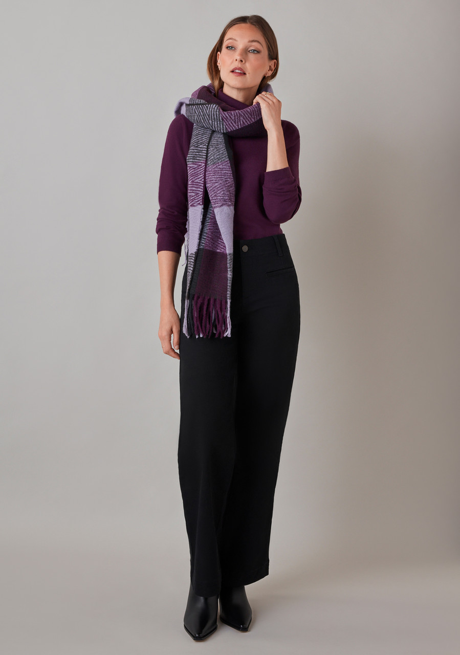 Large Lavender Plaid Scarf