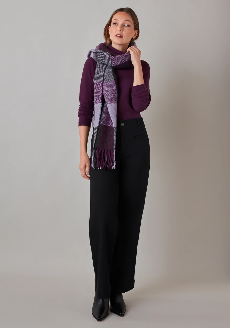 Large Lavender Plaid Scarf
