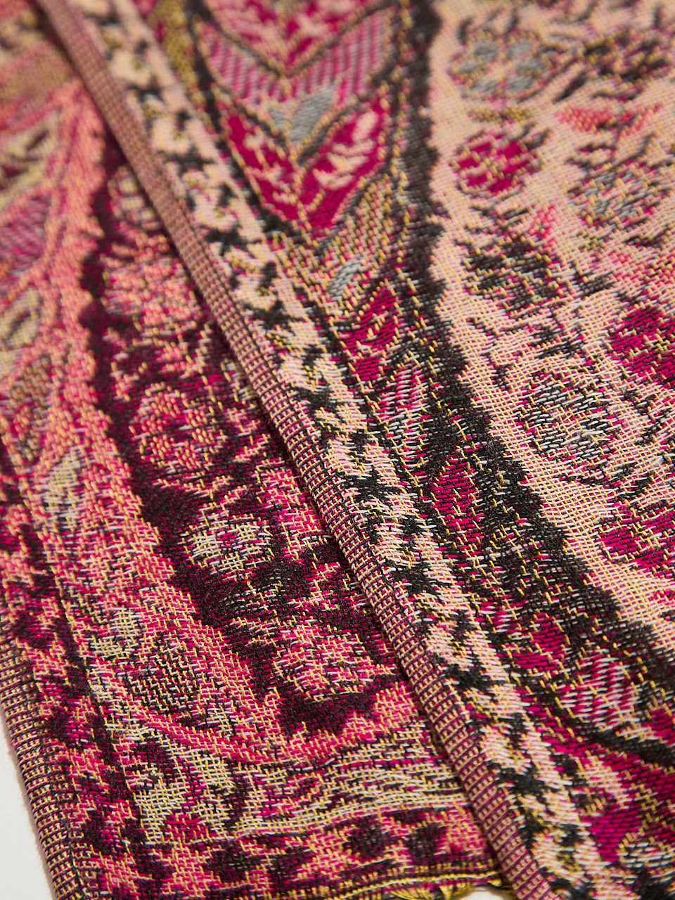 Large Magenta Paisley Pashmina Scarf