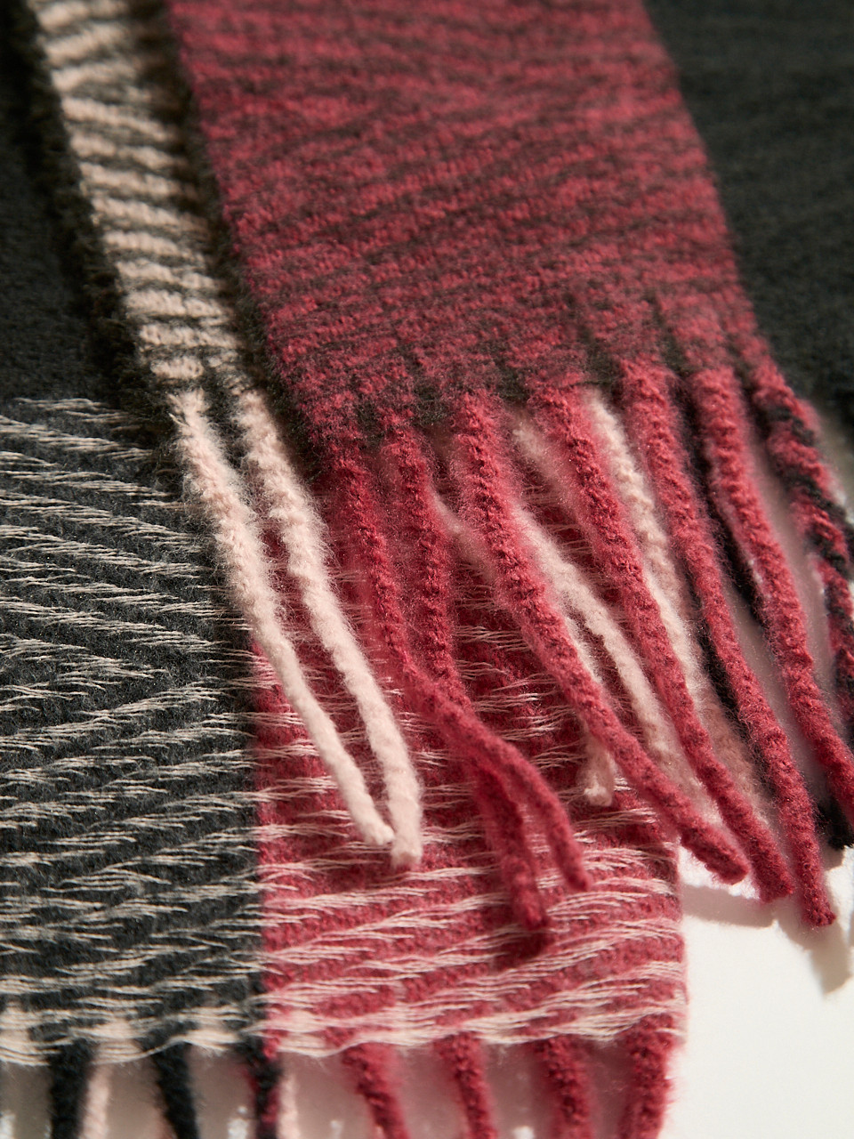 Large Pink Plaid Scarf