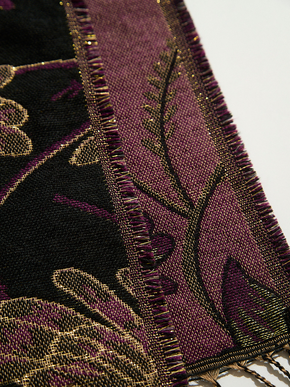 Lurex Amethyst Floral Scarf