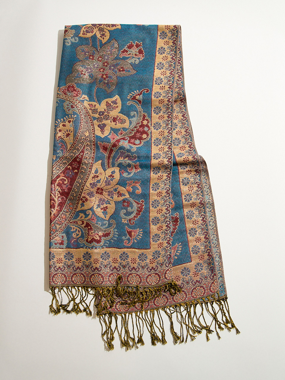 Lurex Blue Pashmina Scarf