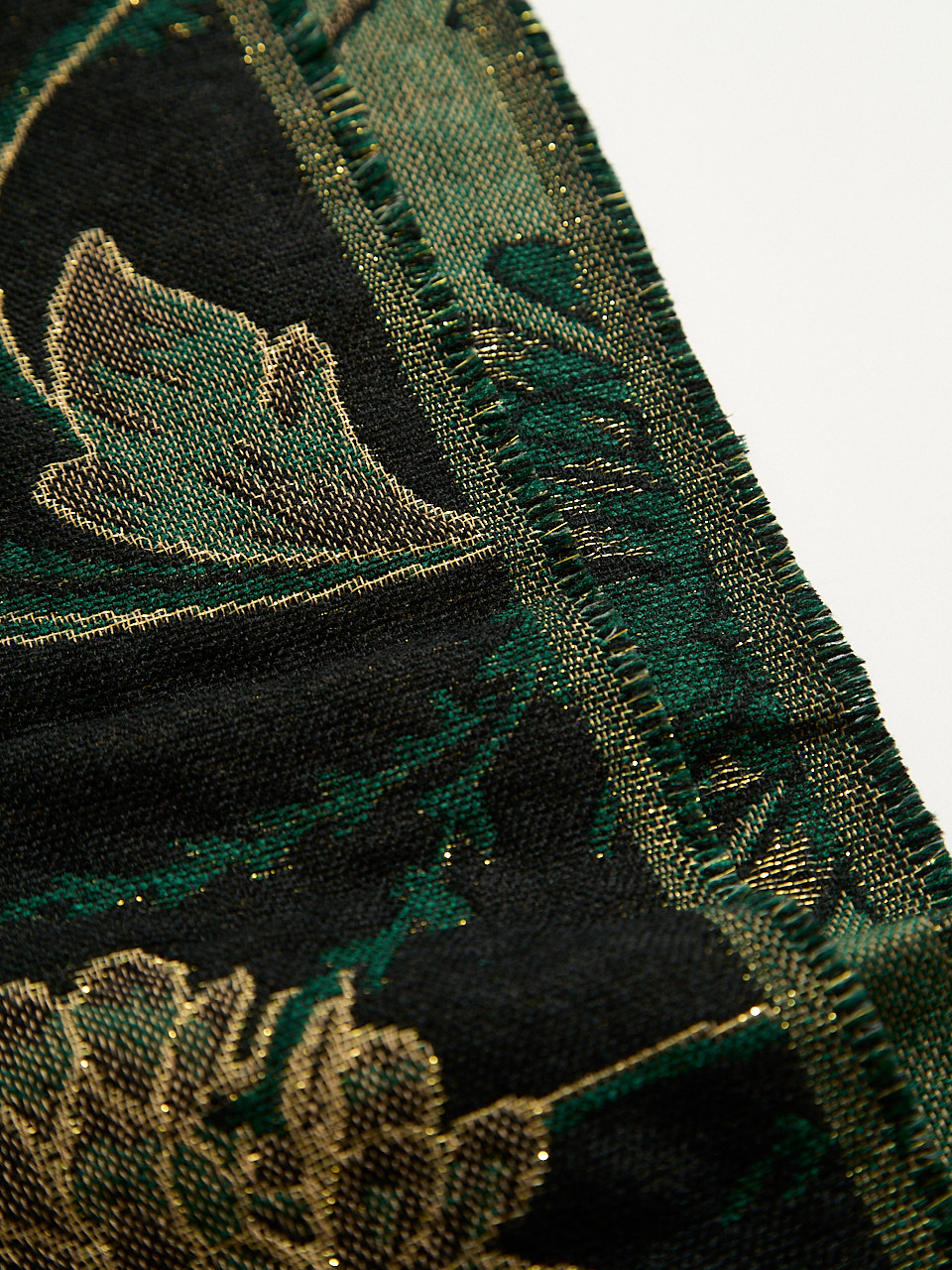 Lurex Emerald Floral Scarf