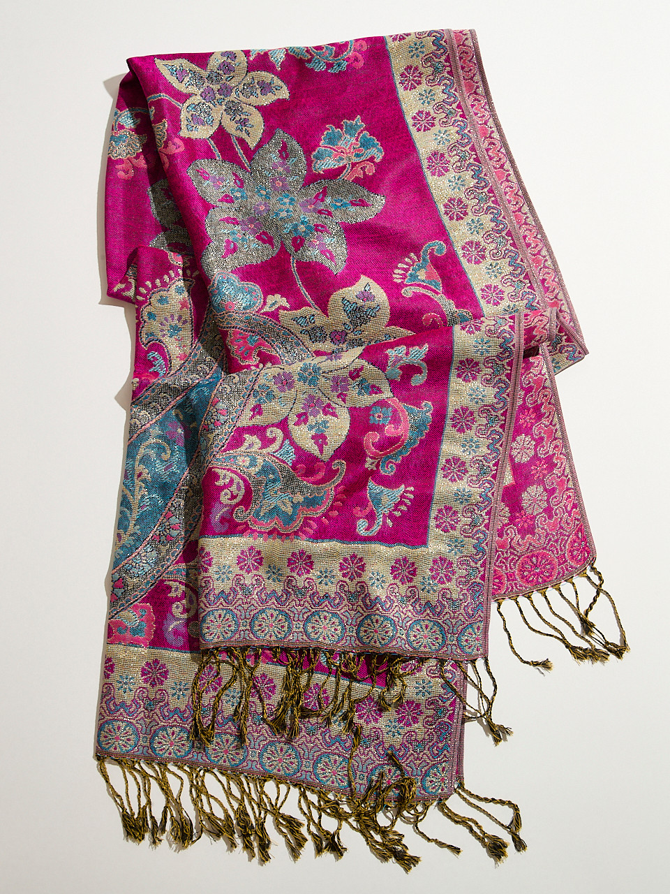 Lurex Magenta Pashmina Scarf