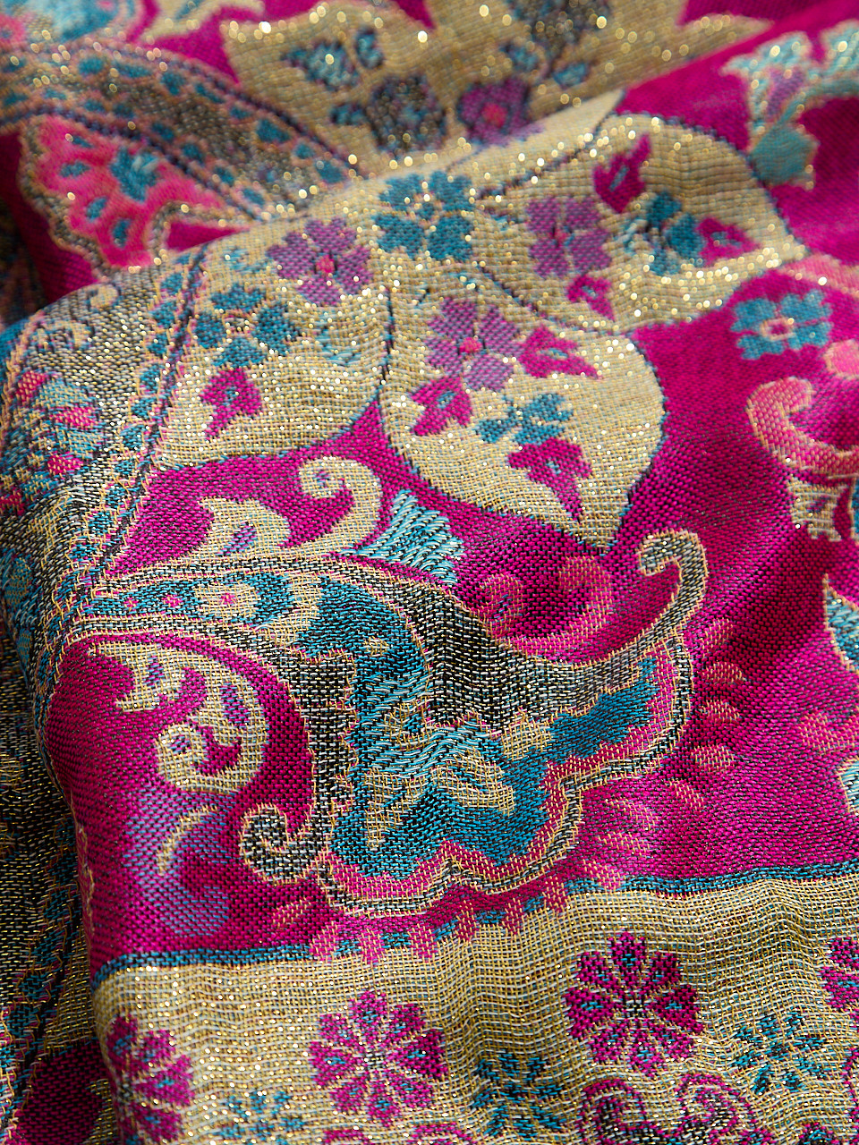 Lurex Magenta Pashmina Scarf