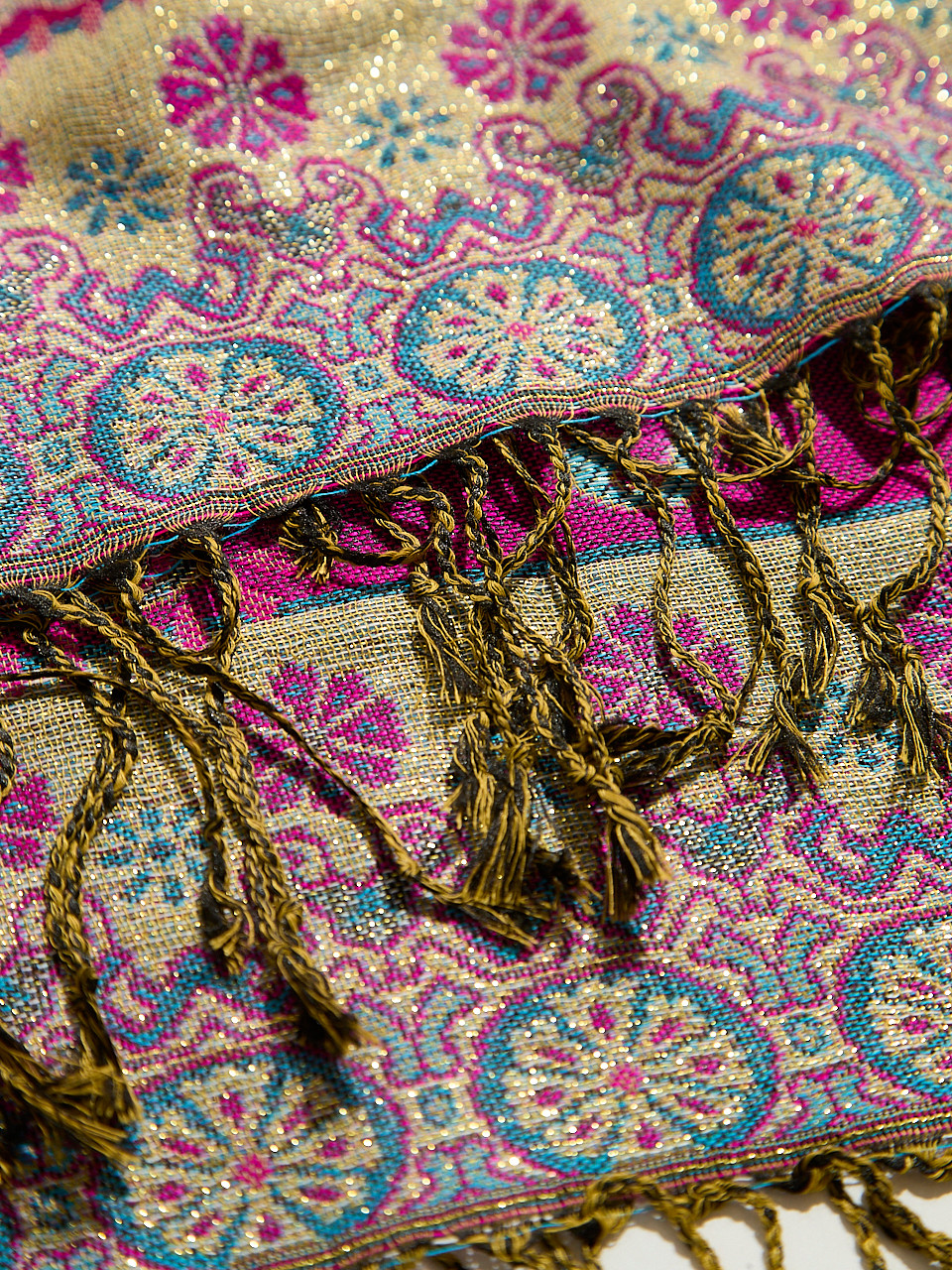 Lurex Magenta Pashmina Scarf