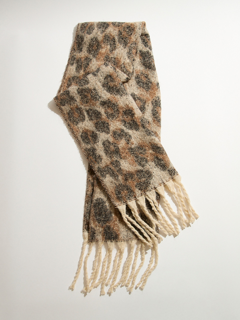 Neutral Plush Animal Scarf