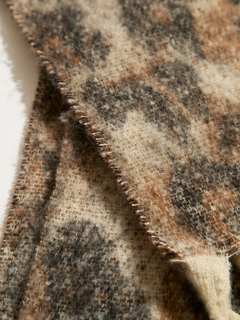 Neutral Plush Animal Scarf