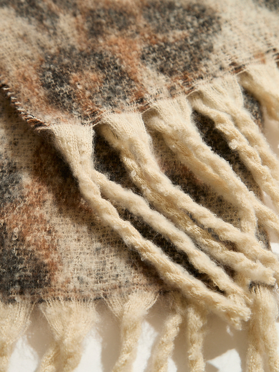 Neutral Plush Animal Scarf