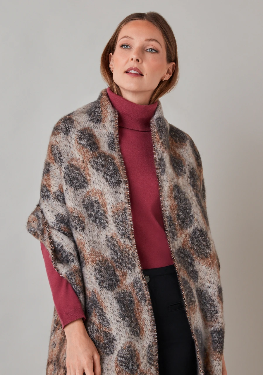 Neutral Plush Animal Scarf