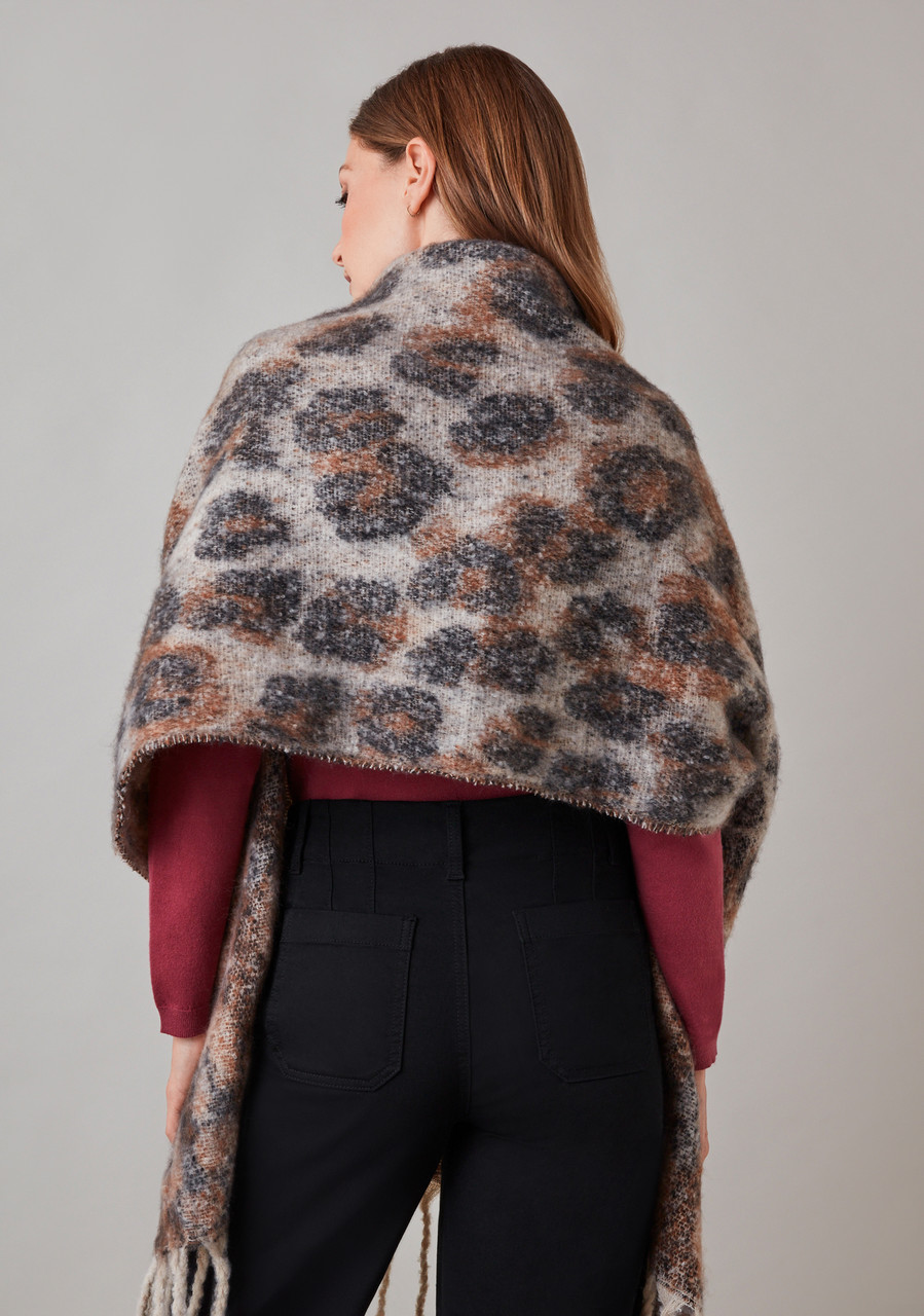 Neutral Plush Animal Scarf