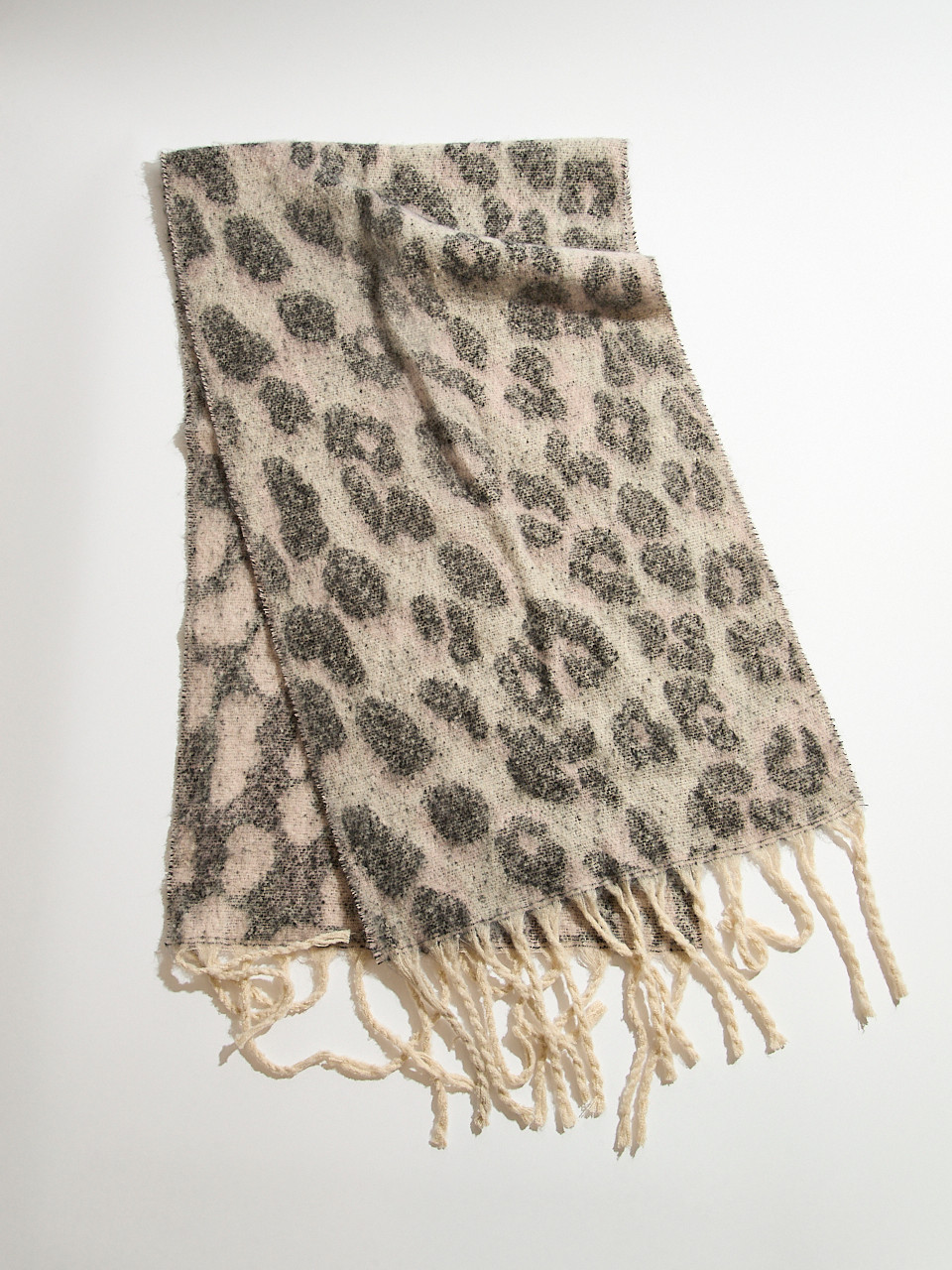 Pink Frost Plush Animal Print Scarf