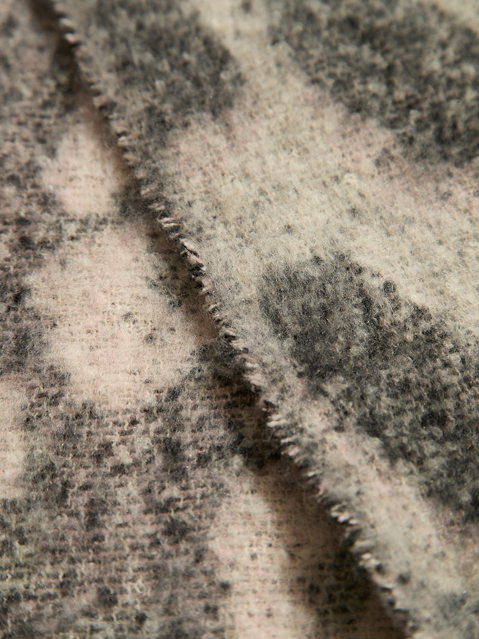 Pink Frost Plush Animal Print Scarf