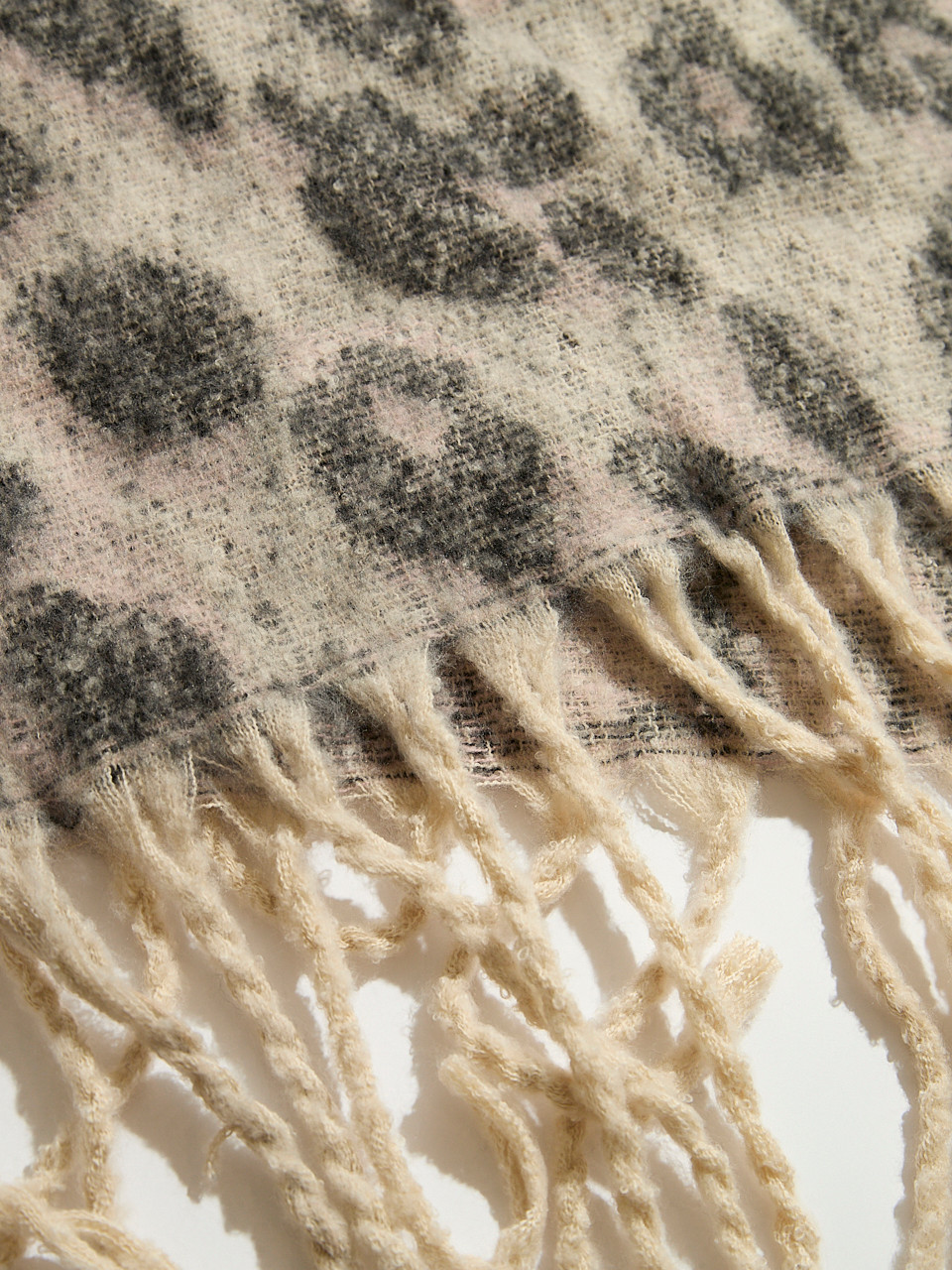 Pink Frost Plush Animal Print Scarf