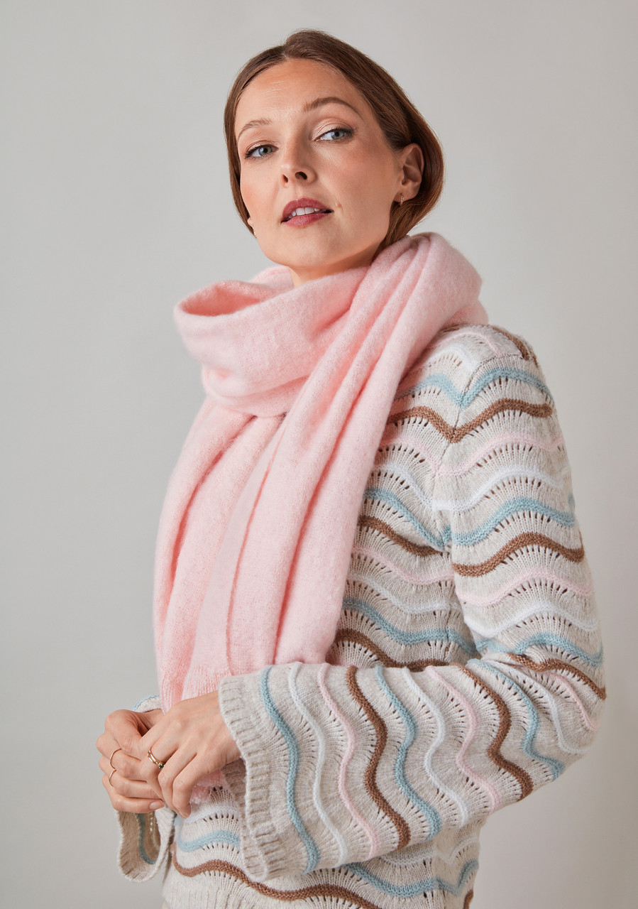 Pink Frost Boucle Scarf