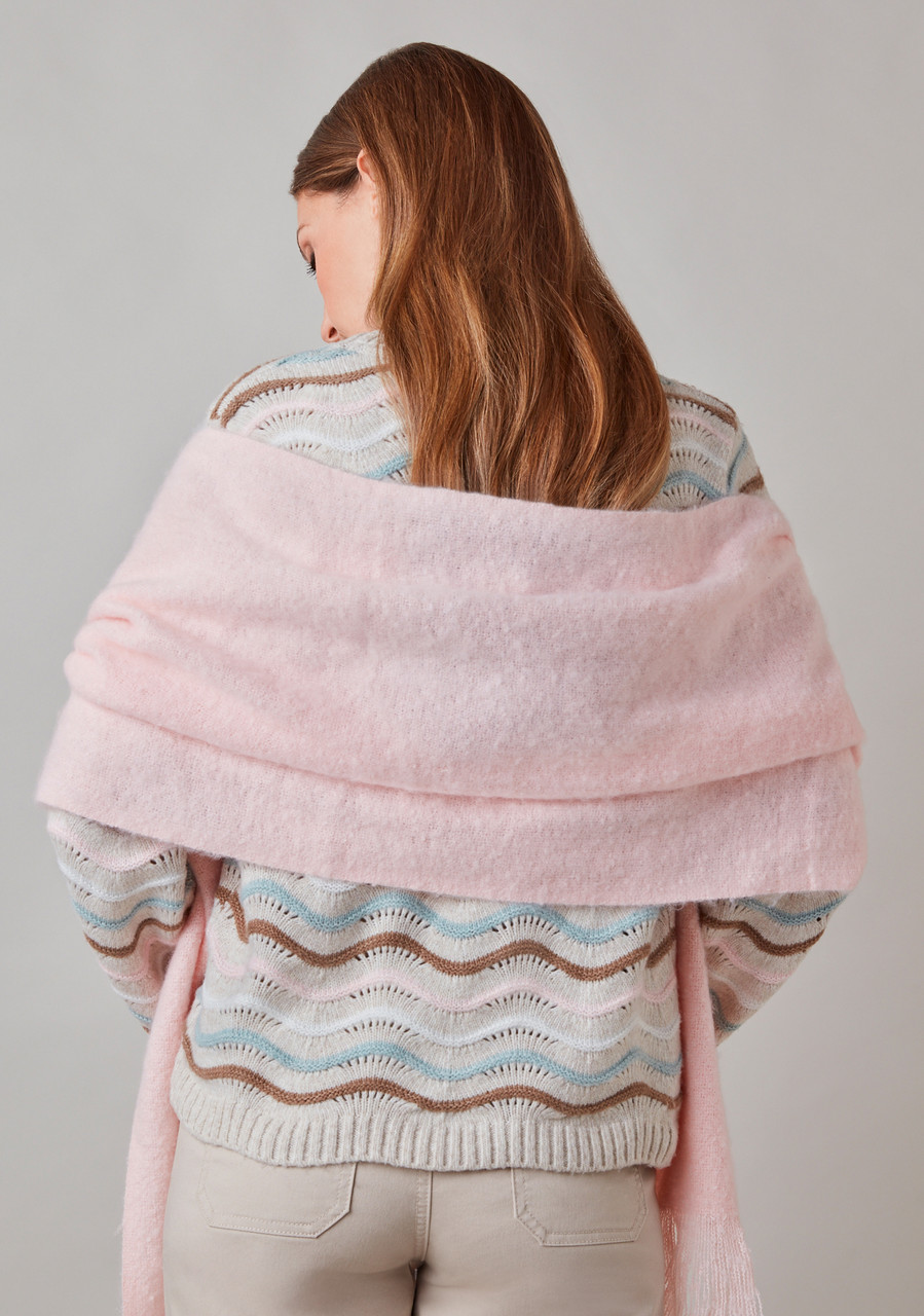 Pink Frost Boucle Scarf