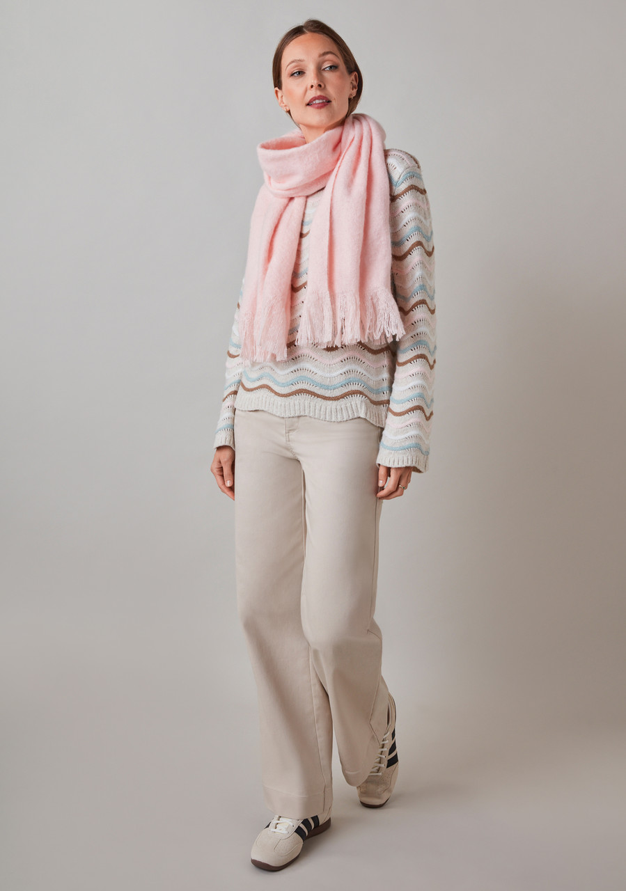 Pink Frost Boucle Scarf