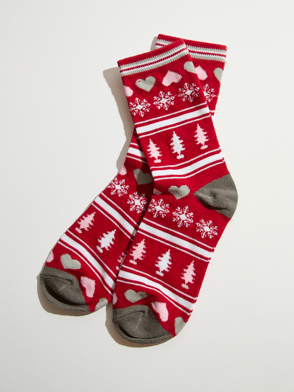 Pink Trees Crew Socks