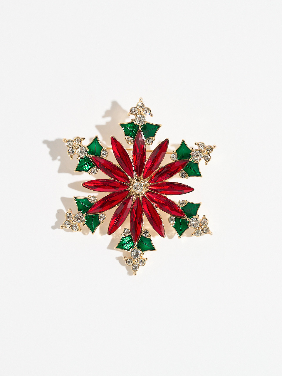 Pointsetta Snowflake Brooch