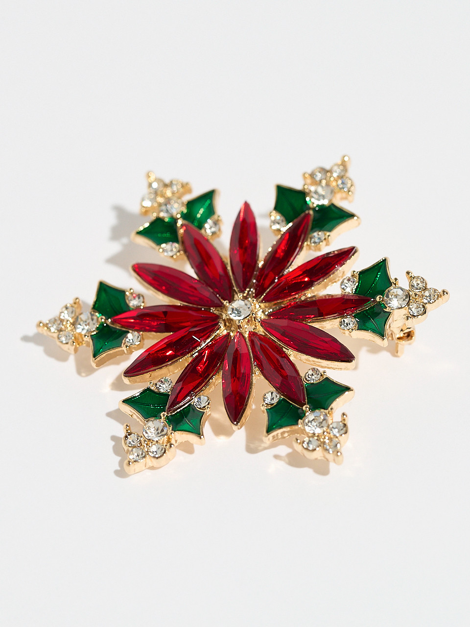 Pointsetta Snowflake Brooch